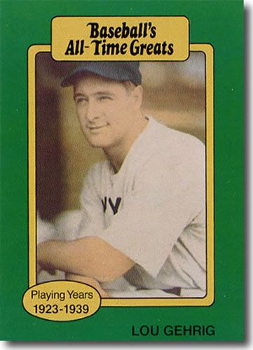 10-Count Lot 1987 LOU GEHRIG Hygrade All-Time Greats