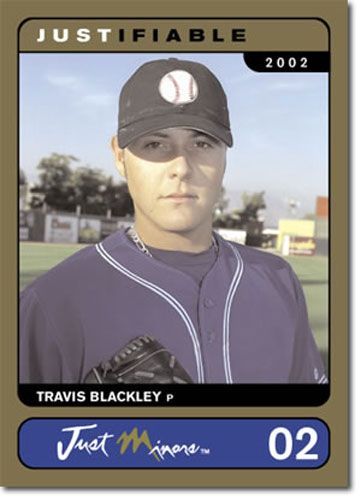 2002 Rare Insert Travis Blackley GOLD Rookie RC #/1000