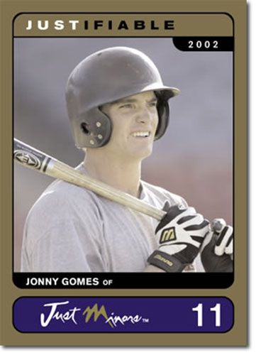 2002 Rare Insert Jonny Gomes GOLD Rookie RC RED SOX #/1000