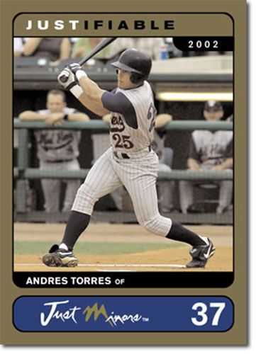 2002 Rare Insert Andres Torres GOLD Rookie RC #/1000