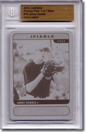 2002 Jimmy Gobble Rookie Printing Press Plate BGS RC 1/1