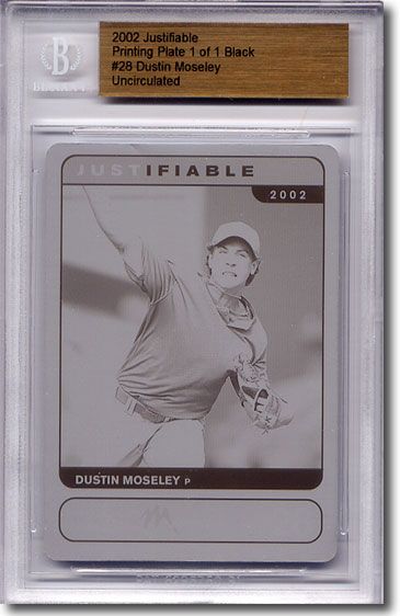 2002 Dustin Moseley Rookie Printing Press Plate BGS RC 1/1