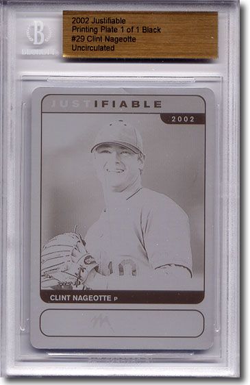 2002 Clint Nageotte Rookie Printing Press Plate BGS RC 1/1
