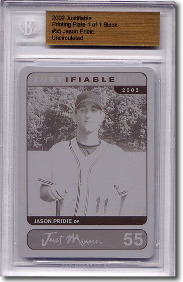2002 Jason Pridie Rookie Printing Press Plate BGS RC 1/1