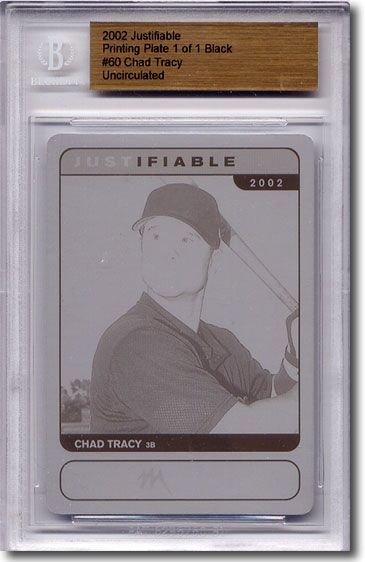 2002 Chad Tracy Rookie Printing Press Plate B G S RC 1/1