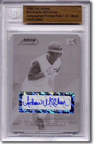 2006 ANDREW McCUTCHEN Rookie Autograph Printing Press Plate RC BGS 1/1