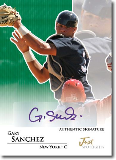 GARY SANCHEZ 2011 Just SPOTLIGHTS Rookie Autograph GREEN Auto RC #/5