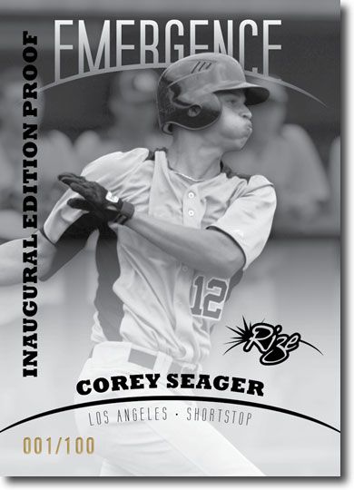 COREY SEAGER 2012 Rize Rookie Inaugural Edition PROOF EMERGENCE RC #/100