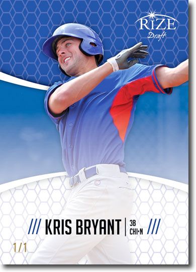 KRIS BRYANT 2014 Rize Rookie Emerald BLUE BLANK BACK RC 1/1