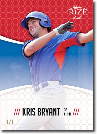 KRIS BRYANT 2014 Rize Rookie RED BLANK BACK RC 1/1