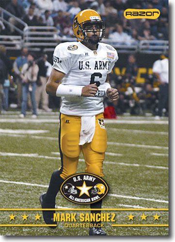 2009 Mark Sanchez Razor / Leaf US Army All-American Football RC