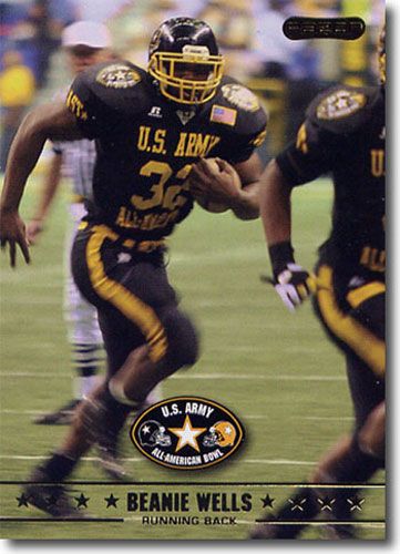 2009 Beanie Wells Razor / Leaf US Army All-American Football RC