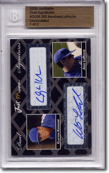 CLAYTON KERSHAW * Andy LaRoche Rookie Autograph BGS Auto RC 1/2