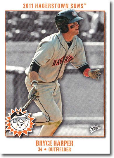BRYCE HARPER 2011 5-Card Hagerstown Suns Pro Debut Rookie COMPLETE SET PHILLIES