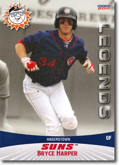 BRYCE HARPER 2011 Pro Debut Hagerstown Suns Legends Rare Rookie #06 PHILLIES