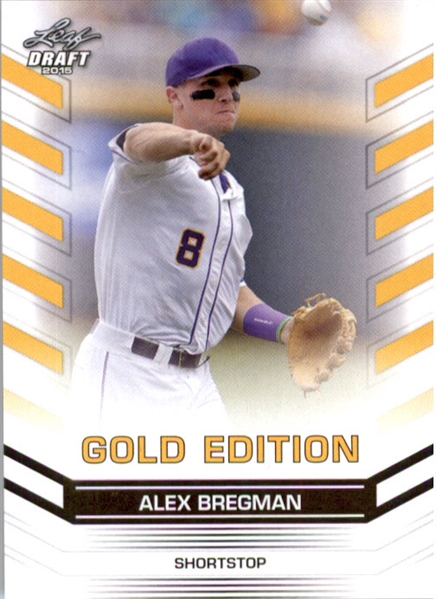 10-Count Lot ALEX BREGMAN 2015 Leaf Draft Baseball GOLD Rookies