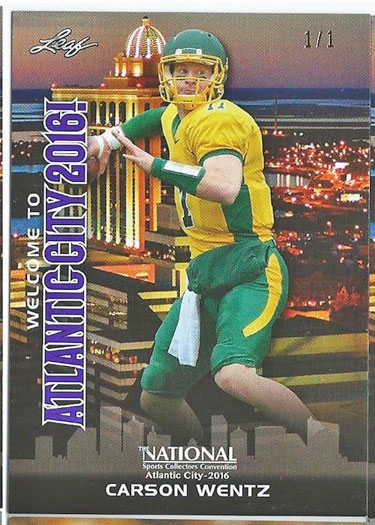 CARSON WENTZ 2016 Leaf NSCC Booth Exclusive PURPLE Rookie Card 1/1