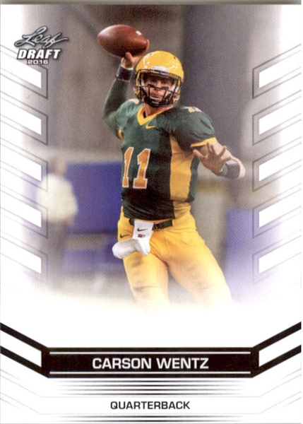 5-Ct Lot CARSON WENTZ 2016 Leaf Draft Exclusive Rookie WHITE Cards