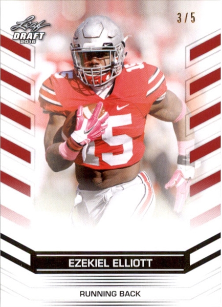 EZEKIEL ELLIOTT 2016 Leaf Draft Exclusive Rookie RED Card #/5