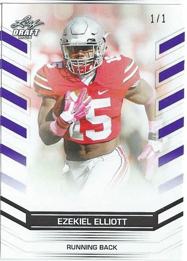 EZEKIEL ELLIOTT 2016 Leaf Draft Exclusive Rookie PURPLE Card 1/1