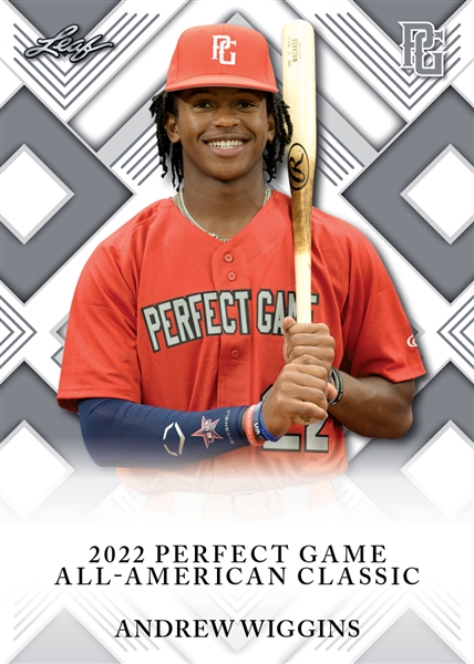 Andrew Wiggins 2022 Leaf Perfect Game Nike AA Classic Aflac Game Day Rookie