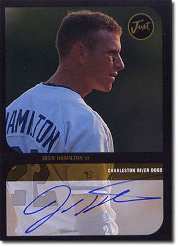 1999 JOSH HAMILTON Autograph Rookie BLACK Auto RC ANGELS #/50