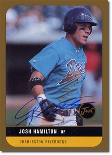 1999 JOSH HAMILTON Just Graded Autograph Rookie GOLD Auto RC ANGELS #/100