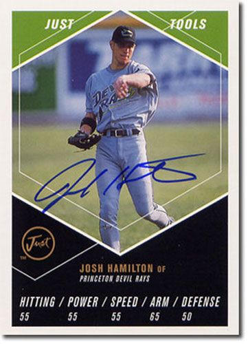1999 JOSH HAMILTON Just Tools Autograph Rookie Mint Auto RC ANGELS #/100