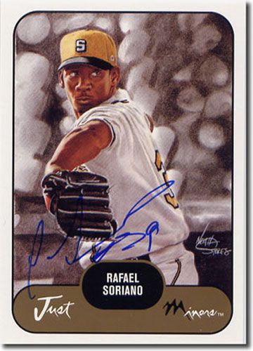 2002 Rafael Soriano Rookie WHITE Short-Print Auto RC Mint NATIONALS #/50