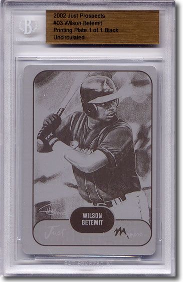 2002 Wilson Betemit Rookie Printing Press Plate BGS RC 1/1