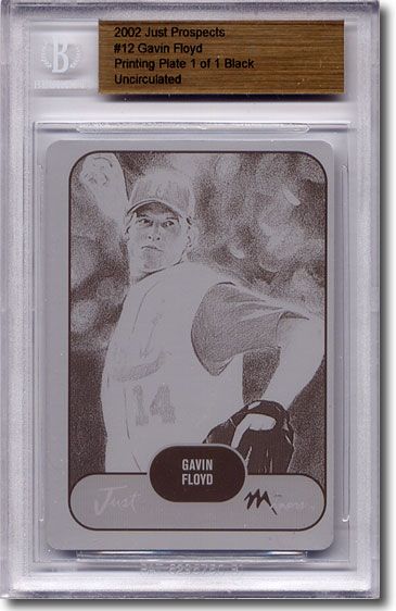 2002 Gavin Floyd Rookie Printing Press Plate BGS RC 1/1