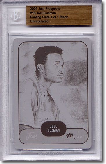 2002 Joel Guzman Rookie Printing Press Plate BGS RC 1/1
