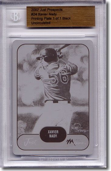 2002 Xavier Nady Rookie Printing Press Plate BGS RC 1/1