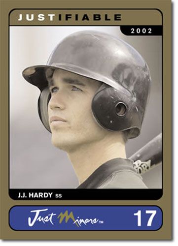 2002 Rare Insert J.J. Hardy GOLD Rookie RC ORIOLES #/1000