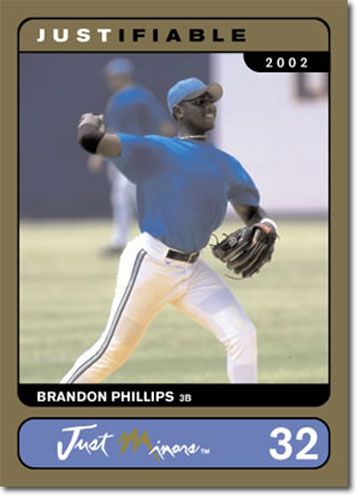 2002 Rare Insert BRANDON PHILLIPS GOLD Rookie RC REDS #/1000