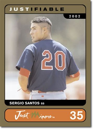 2002 Rare Insert Sergio Santos GOLD Rookie RC #/1000