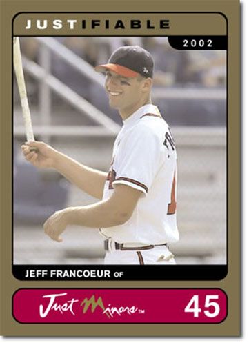 2002 Rare Insert Jeff Francoeur GOLD Rookie RC #/1000
