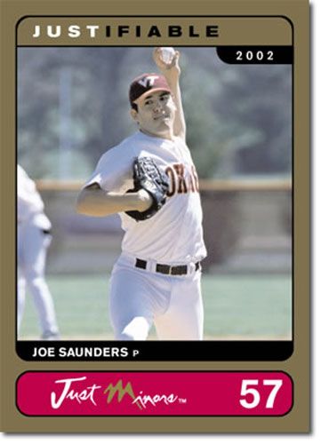 2002 Rare Insert Joe Saunders GOLD Rookie RC #/1000