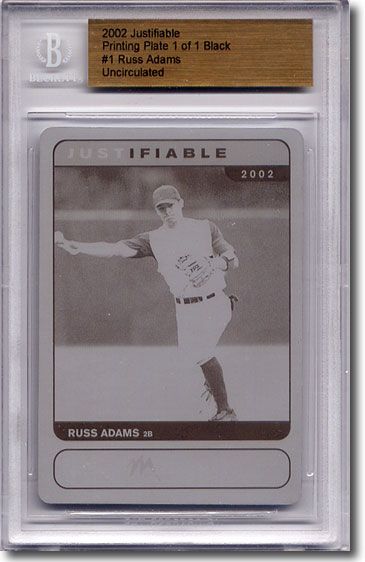 2002 Russ Adams Rookie Printing Press Plate BGS RC 1/1