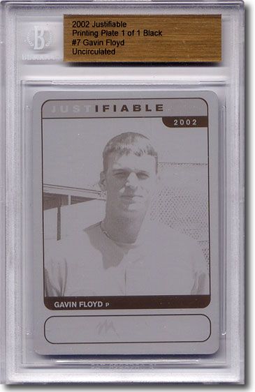 2002 Gavin Floyd Rookie Printing Press Plate BGS RC 1/1