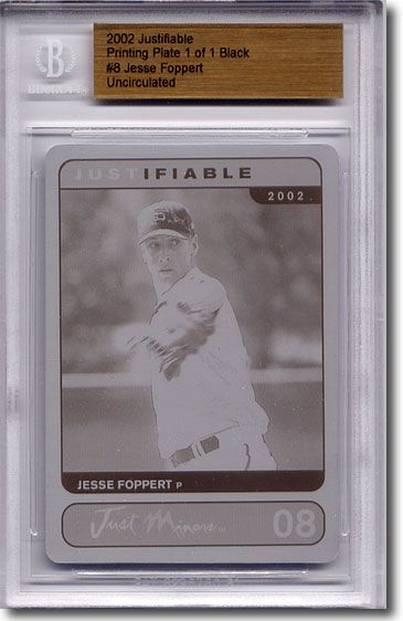 2002 Jesse Foppert Rookie Printing Press Plate BGS RC 1/1