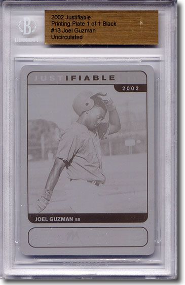 2002 Joel Guzman Rookie Printing Press Plate BGS RC 1/1
