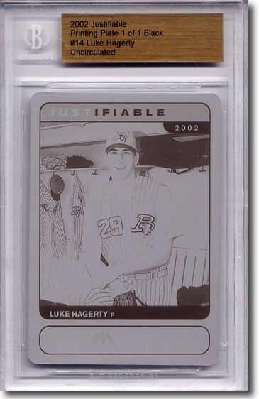 2002 Luke Hagerty Rookie Printing Press Plate BGS RC 1/1