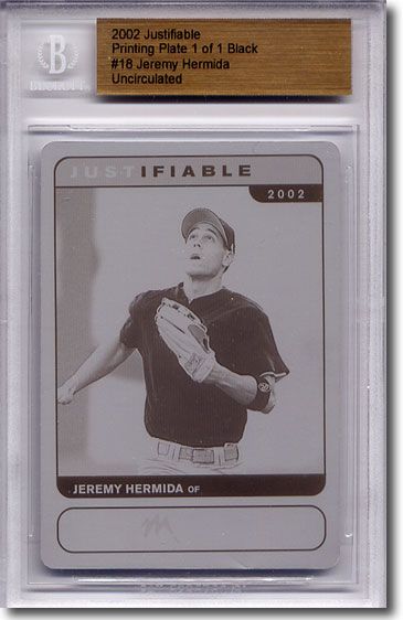 2002 Jeremy Hermida Rookie Printing Press Plate BGS RC 1/1