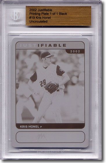 2002 Kris Honel Rookie Printing Press Plate BGS RC 1/1