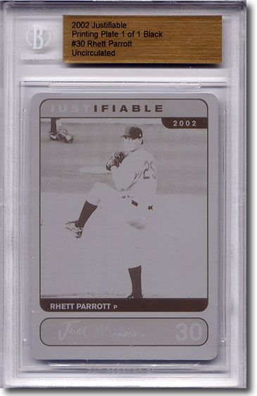 2002 Rhett Parrot Rookie Printing Press Plate BGS RC 1/1