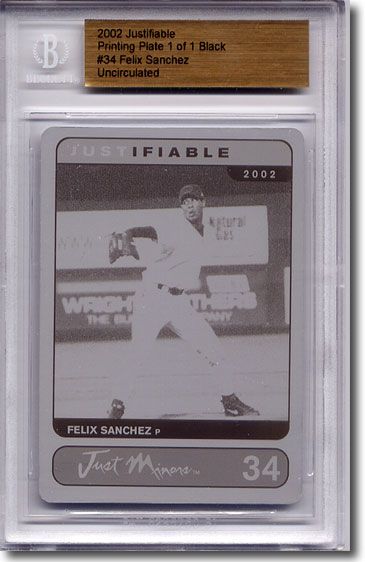 2002 Felix Sanchez Rookie Printing Press Plate BGS RC 1/1