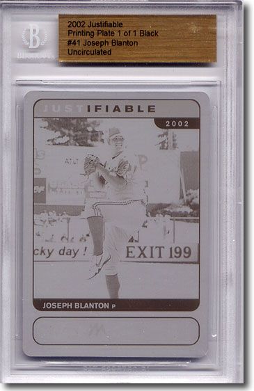 2002 Joseph Blanton Rookie Printing Press Plate BGS RC 1/1