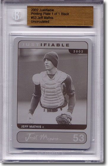 2002 Jeff Mathis Rookie Printing Press Plate BGS RC 1/1