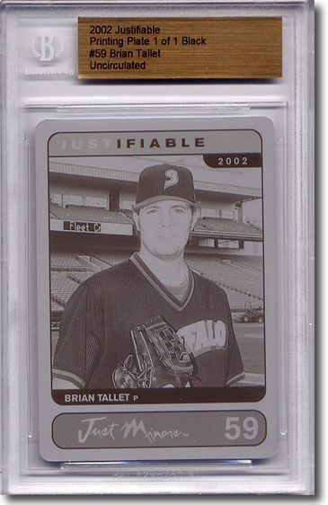 2002 Brian Tallet Rookie Printing Press Plate BGS RC 1/1